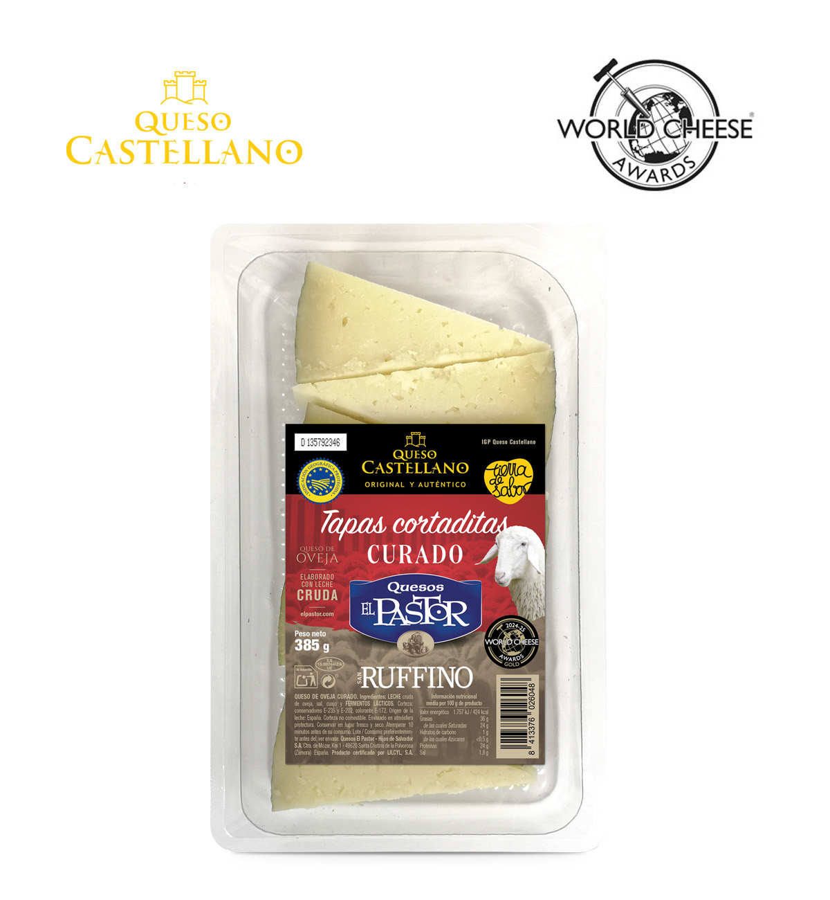CURED SHEEP CHEESE IGP CHEESE castellano SAN RUFFINO LIDS TRAY 385 G ...